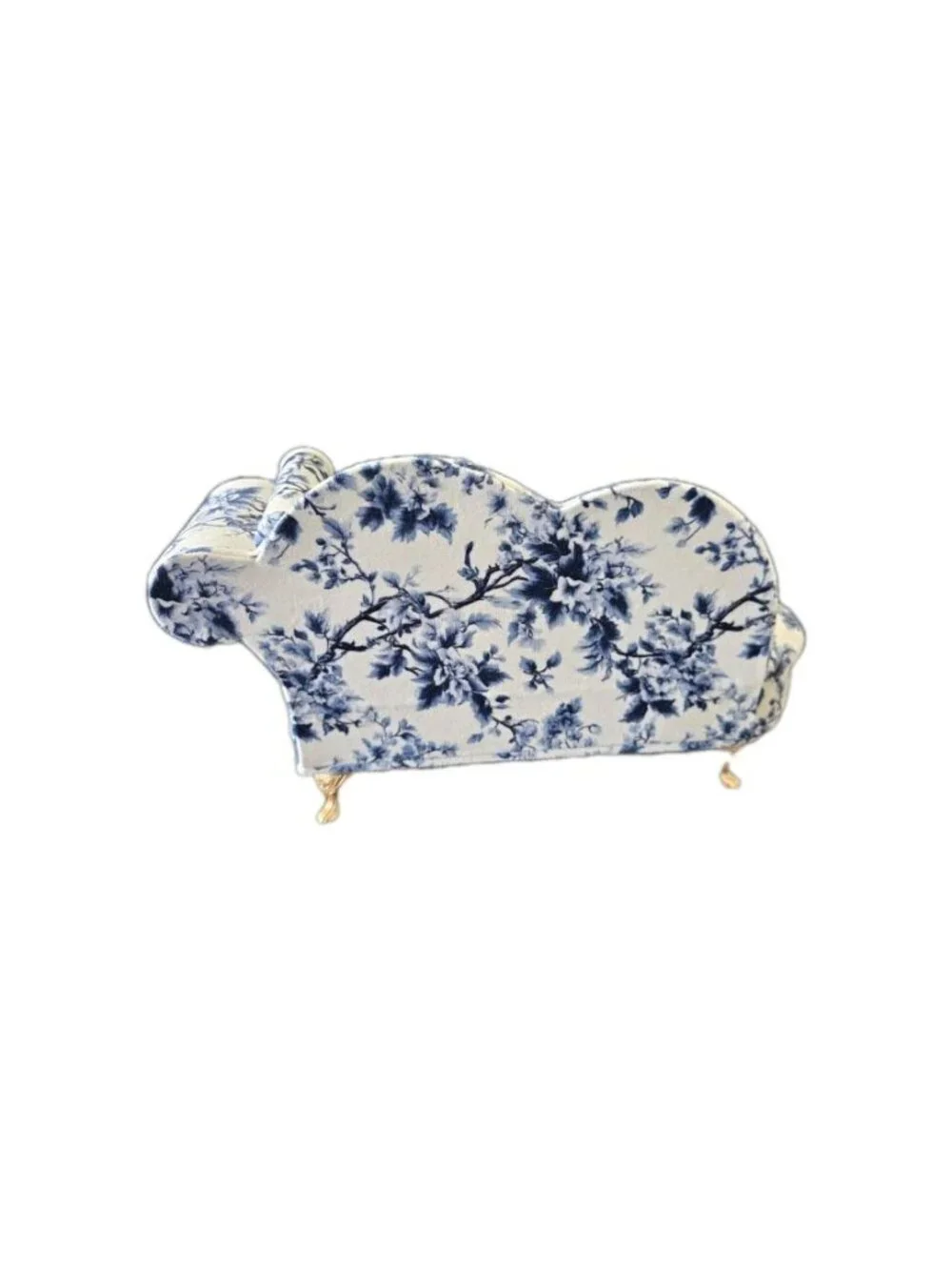 New Blue Flower Victorian Doll Chaise Jewelry Box Organizer Couch Jewelry Box